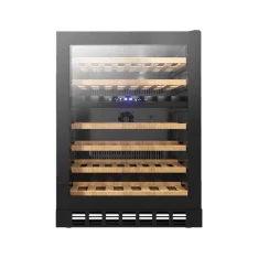 Wine and bar fridge with bottles