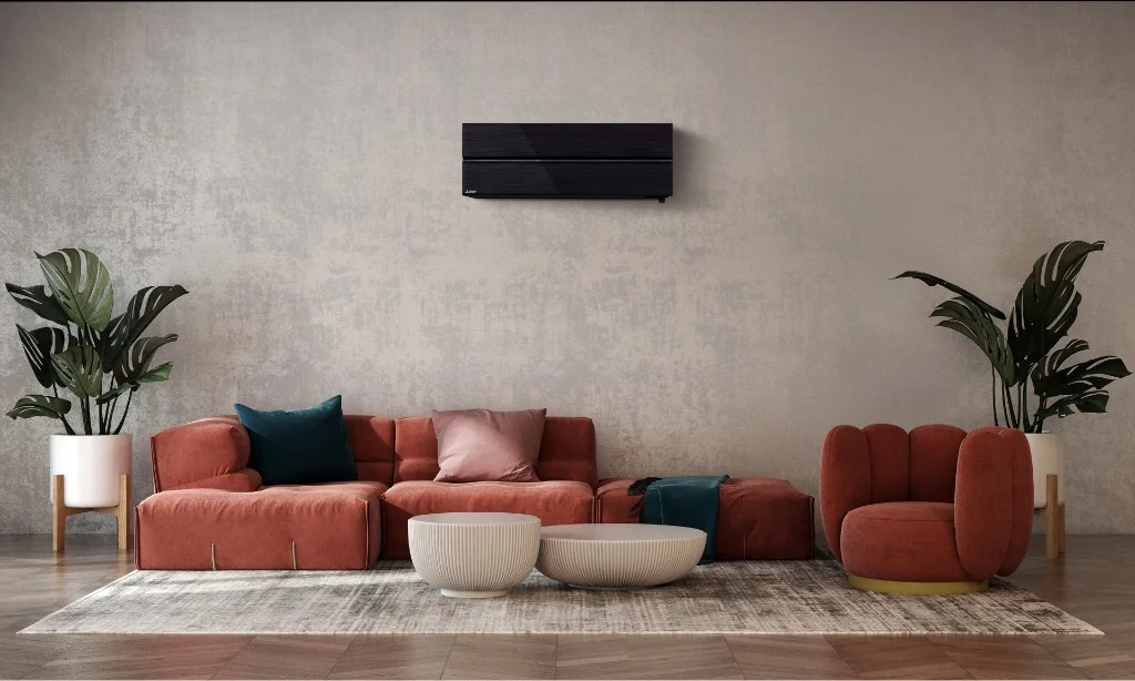 Large room comfort heat pump in a spacious modern lounge