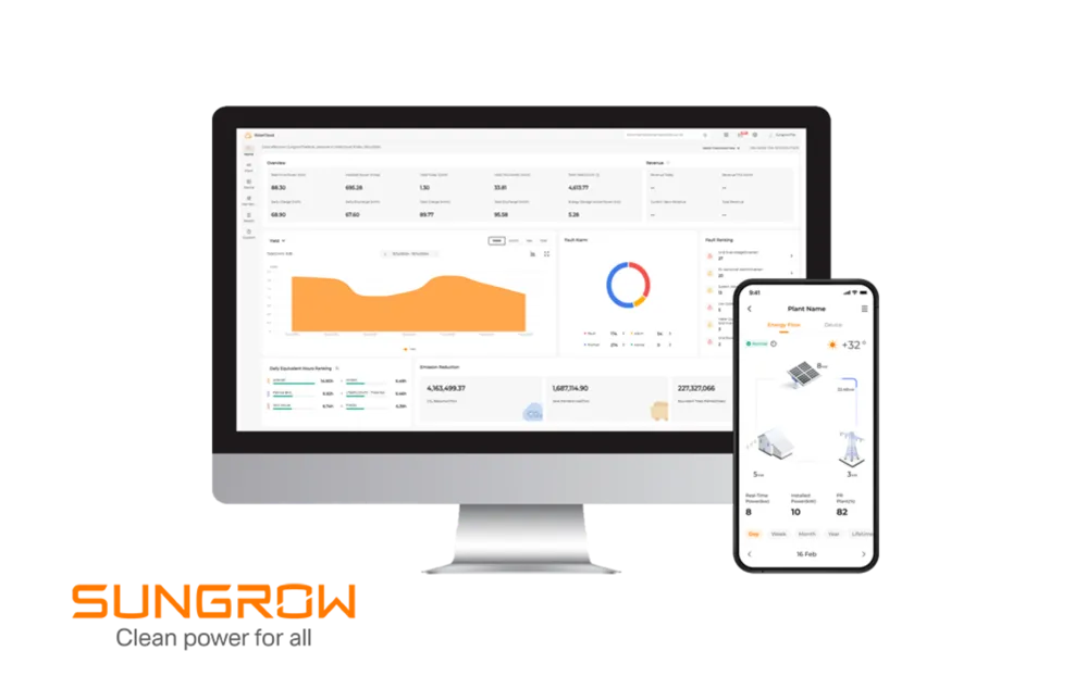 Solar monitoring dashboard and app showing generation and energy flow